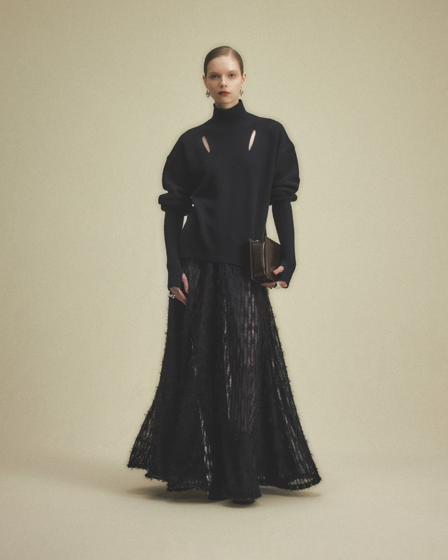 CEST-SLIT EXTENDED-RIB  SWEATER
